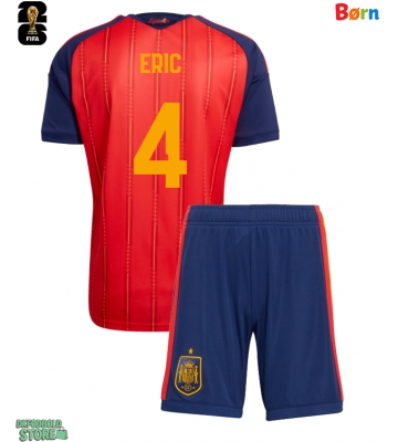 Spanien Eric Garcia #4 Replika Babytøj Hjemmebanesæt Børn VM 2026 Kortærmet (+ Korte bukser)